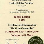 Biblia Sacra - 1519 - MATTHEW 27:34-28:19, and the Prologue to St