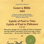 Geneva - 1601 - TITUS (all) + PHILEMON 1-12