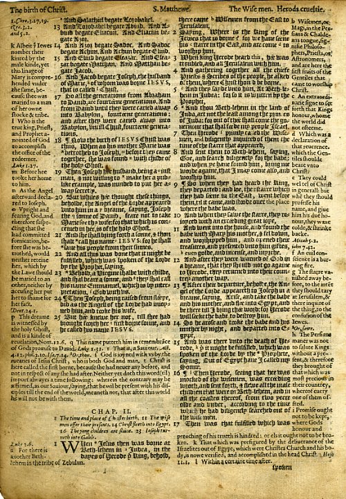 Geneva - 1581 - MATTHEW 1:1-2:16 - Historic Bibles & Engravings