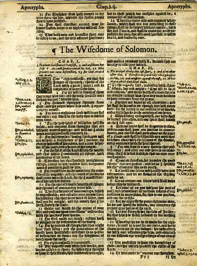 King James - 1625 - WISDOM OF SOLOMON 1:1-4:13 (Apocrypha)