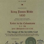 King James - 1620 - COLOSSIANS 1:1-24