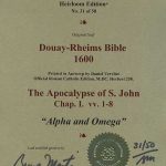 Douay-Rheims NT - 1600 - APOCALYPSE (Revelation) 1:1-8