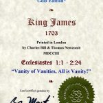 King James - 1703 - ECCLESIASTES, or: The Preacher 1:1-2:24