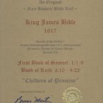 King James - 1617 - 1 SAMUEL 1:1-9 (title) + RUTH 3:10-4:22 "Children of Promise"