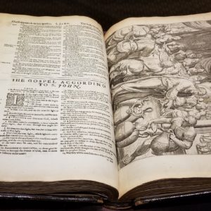 Hexham Abbey Bible – 1629 Cambridge 1st Ed + 115 16th-C. Engravings