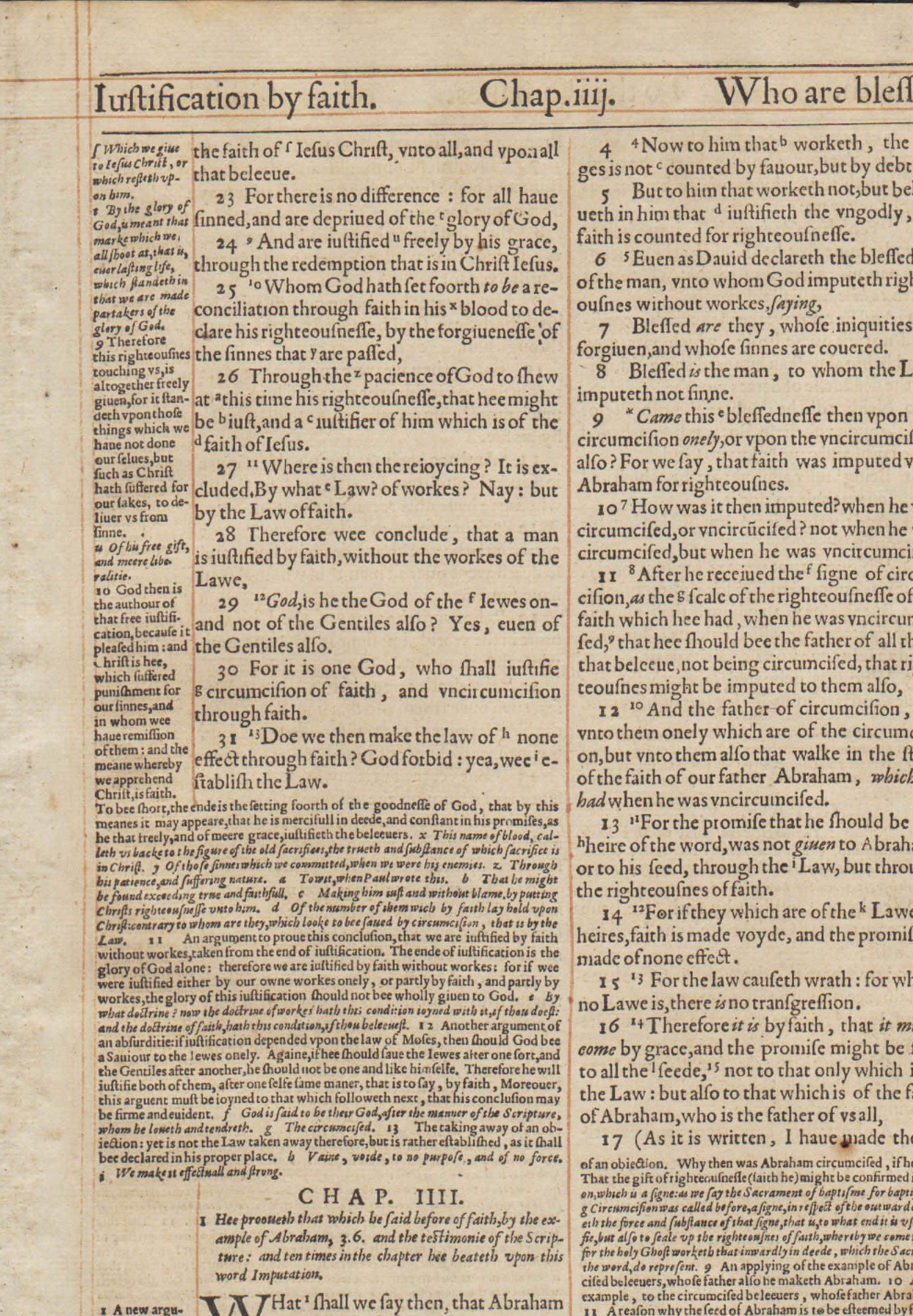 Geneva – 1607 folio – ROMANS 3-5