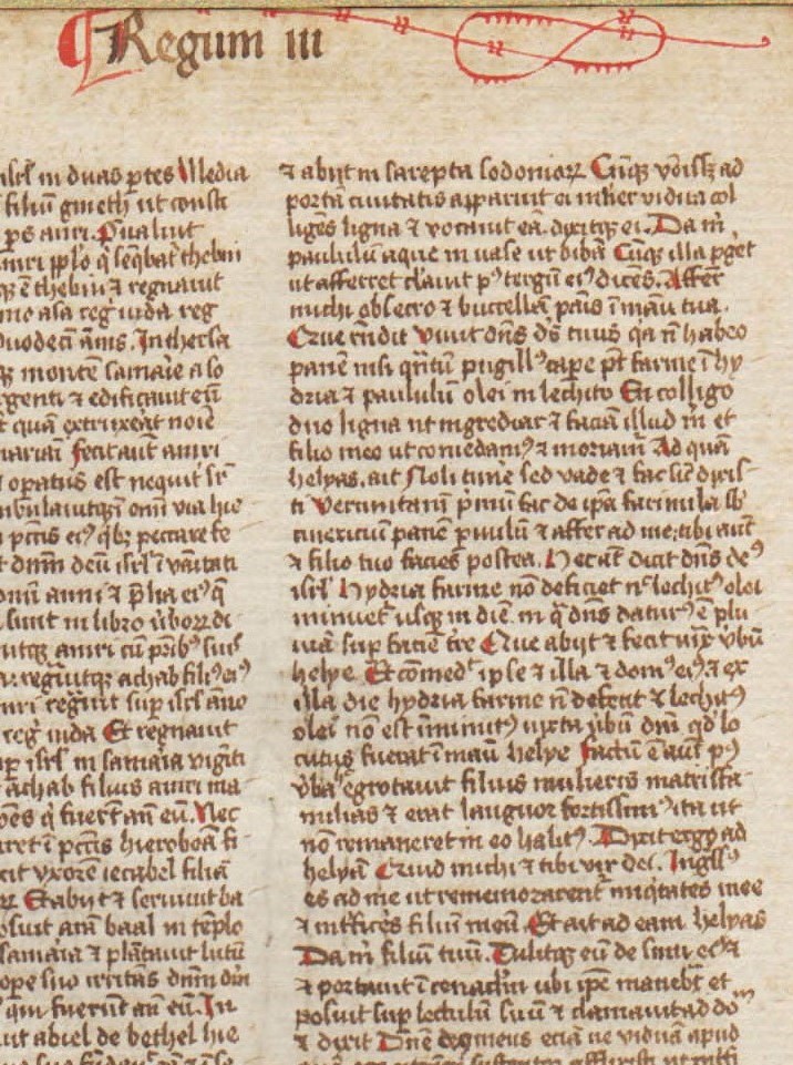 Biblia Sacra – 1480 MS – 1 KINGS 16-18 Manuscript on Paper