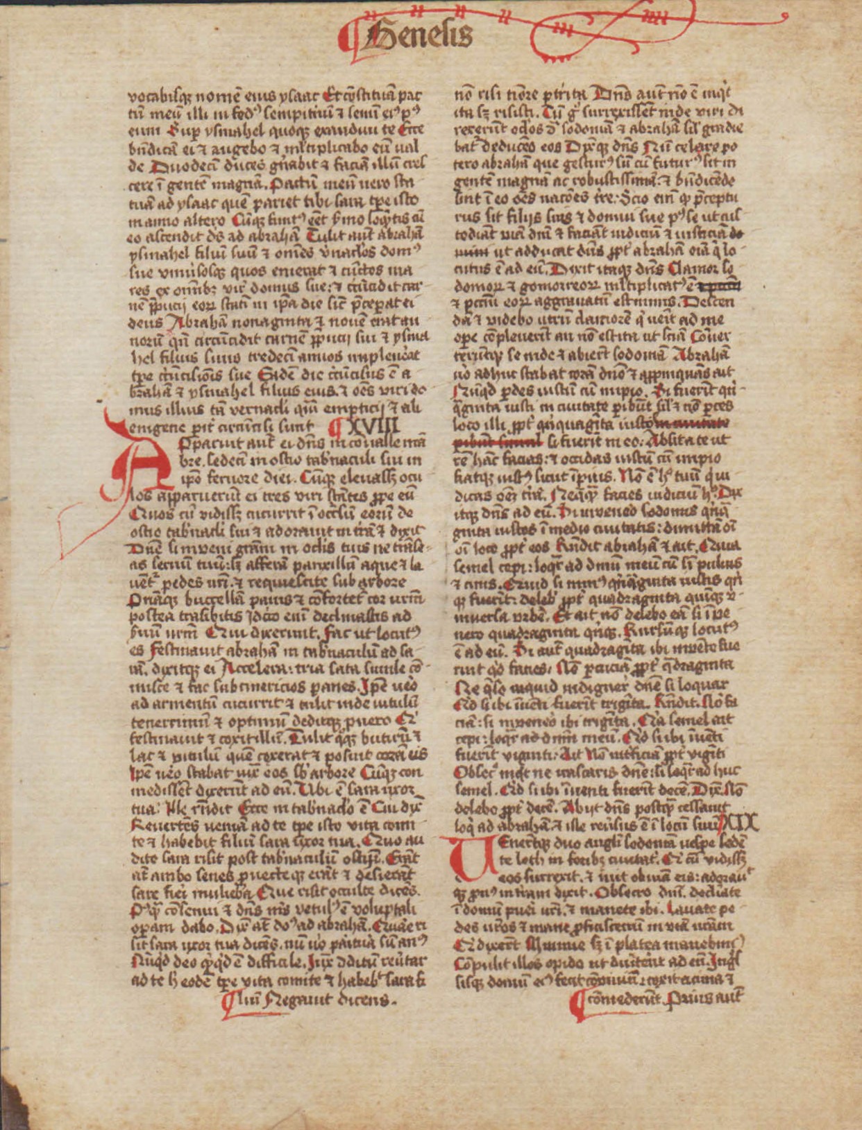 Biblia Sacra – 1480 MS – GENESIS 17-20 Manuscript on Paper