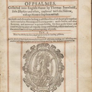 Geneva – 1606 – WHOLE BOOK OF PSALMES IN ENGLISH MEETER