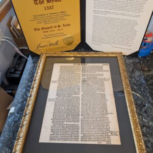 Tyndale-Matthews – 1537 – LUKE 22-24 FRAMED