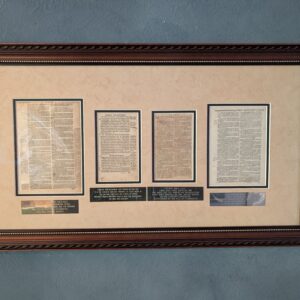 Tyndale 1536/49 – Eliot Indian 1663 – Aitken 1781 – Geneva 1580 – FRAMED COLLECTOR SET