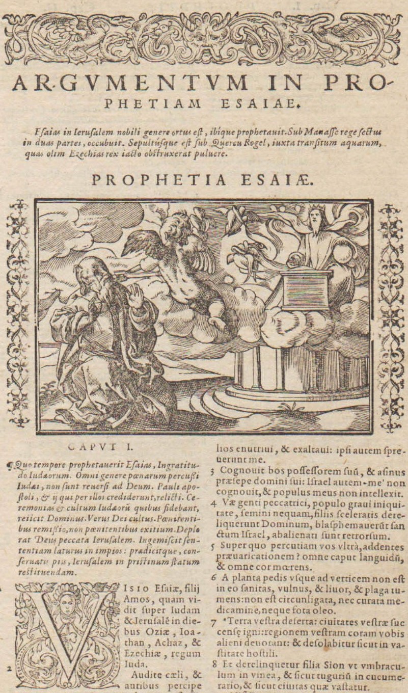 Biblia Sacra - 1578 - ISAIAH 1-2 Title