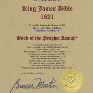 King James – 1621 – ISAIAH (all) – 20 Leaf-Set